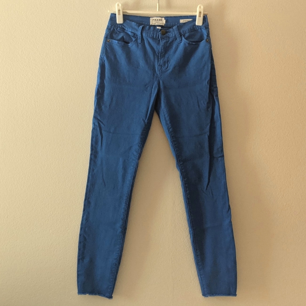 Frame Denim Le High Skinny Jean Blue Pants Mid Rise Size 26